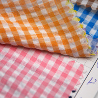 Tissu élastique en coton polyester et à carreaux, haute qualité, vente en gros, tissu de couleur douce et légère