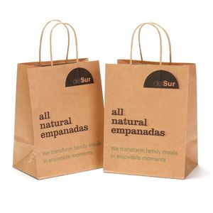 Sac en papier kraft noir robuste de qualité supérieure, grand format A4, écologique, pour la livraison de produits de boulangerie, emballage alimentaire à emporter, vente en gros - Product Image 4