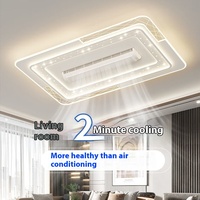 Lampu Kipas tanpa daun, LED kontrol suara cerdas gaya baru, suasana minimalis Nordik untuk ruang tamu Master kamar tidur belajar