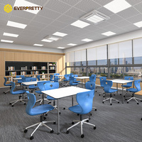 Meubles de salle de formation sur mesure pour universités, fourniture en gros, bureau collaboratif mobile et chaise avec roulettes