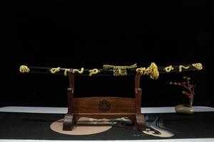 Sabres Longquan de 110 cm, forgés à la main, en une seule pièce, sabres ornementaux Serpent Doré, sabres samouraï fins, ornements, katanas en acier à haute teneur en carbone - Product Image 2