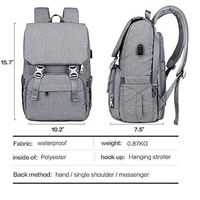 Sac à dos à couches BSCI pour maman et papa, grande capacité, multifonction, design élégant, pour les voyages et les soins de bébé