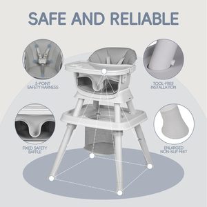 7 in 1 Foldable Portable Modern Plastic Baby High Chair with Safety Reading <b>Table</b> for Kitchen Living Room School & <b>Outdoor</b> Use - Product Image 3