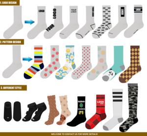 Chaussettes hautes tendances personnalisées pour garçons Chaussettes en coton absorbant la sueur Chaussettes d'automne antidérapantes Chaussettes régulières Crew avec logo personnalisé pour garçons - Product Image 4