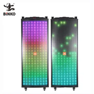 휴대용 고출력 노래방 파티 뮤직 박스 큰 led rgb bocinas 푸른 이빨 트롤리 스피커 100w 무선 12 인치 스피커