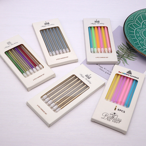 Atacado Novo Longo Colorido Luz Bolo Espiral Vela De Aniversário Smokeless Fino Cupcake Cera De Abelha Bolo De Aniversário Velas para Crianças - Product Image 5