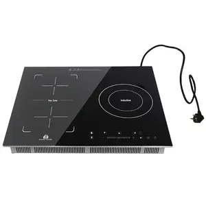 BSCI CE Black Vitro Ceramic Smooth Surface Glass 3 Burner induction cooker stove