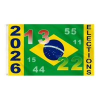 Drapeau personnalisé 60x90CM 90x150CM Brésil Élections 2026 Impression sérigraphique Toutes tailles Drapeau extérieur Vente en gros Drapeaux électoraux