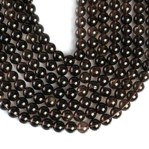 ลูกปัดควอทซ์สโมคกี้ธรรมชาติเม็ดกลมเรียบควอทซ์พลอย4มม. 6มม. 8มม. 10มม. ลูกปัดหลวมสำหรับทำเครื่องประดับจากผู้ผลิตอินเดีย - Product Image 3