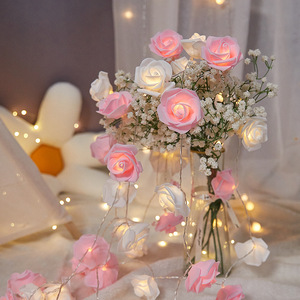 <span class=keywords><strong>Guirlande</strong></span> de fleurs artificielles à piles, lumières romantiques en forme de roses rouges pour la décoration de mariage, pour éclairer la nuit et ajouter une ambiance romantique - Product Image 2