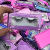 Kit de faux cils en vison naturel à bande complète fait à la main marque privée faux cils moelleux et personnalisables vente en gros