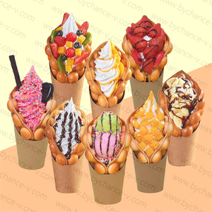 Accesorios de merchandising visual, modelos de cono de helado de gofre de burbujas artificiales <span class=keywords><strong>para</strong></span> tienda de postres, panadería, tienda, decoración de ventanas, exhibición - Product Image 6