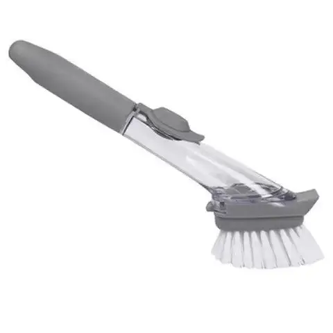 Portable Long Handle 2-in-1 Cleaning Brushes Sponge Hydraulic Dishwashing Tools Household Kitchen Pot Cleaner Washing Pan Brush