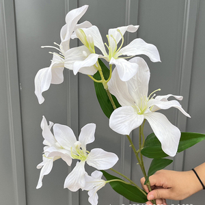 Albero di <span class=keywords><strong>Orchidea</strong></span> in Seta Artificiale, Pianta Tropicale Finta Senza Manutenzione con Foglie per Ufficio, Arco Nuziale, <span class=keywords><strong>Vaso</strong></span> da Tavolo - Product Image 2