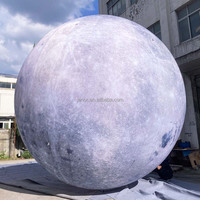 Ballon gonflable géant éclairé de la planète lunaire pour l'éclairage de la décoration du festival