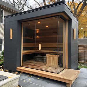 <span class=keywords><strong>Sauna</strong></span> Esterna in Cedro, Cabina <span class=keywords><strong>Sauna</strong></span> Tradizionale per 3 Persone con Tetto Panoramico, <span class=keywords><strong>Sauna</strong></span> a Botte - Product Image 1