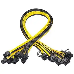 50cm 80cm 18AWG gpu splitter 8pin to dual 8pin pci extension graphics video card power supply cable