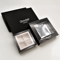 Boîte-cadeau d'emballage de chocolat rectangulaire en papier kraft noir de qualité supérieure recyclée une boîte de chocolat