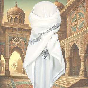 Nouveau foulard carré pour hommes, style arabe, Dubaï, Arabie Saoudite, vente en gros, foulard ethnique du Moyen-Orient, respirant, en jersey - Product Image 5