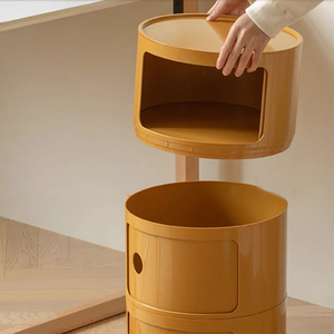 Table <span class=keywords><strong>de</strong></span> chevet ronde multifonctionnelle rose nordique avec 3 tiroirs Étagère <span class=keywords><strong>de</strong></span> rangement moderne en ABS pour chambre à coucher - Product Image 2