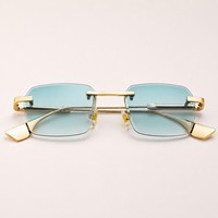 Lunettes de soleil Lmamba Luxury Retro Square Designs, verres dégradés, protection UV400, logo personnalisé, monture métallique sans bordure, pour hommes et femmes