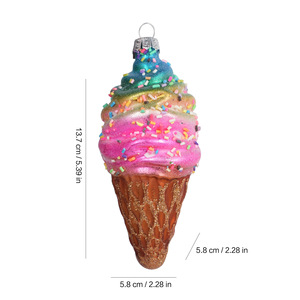 Ornamenti in Vetro a Forma di Cono Gelato e Banana Split con Perline e <span class=keywords><strong>Glitter</strong></span>, Bestseller - Product Image 5