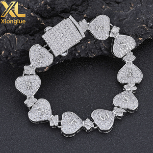 Pulsera de Plata S925 con Moissanita para Hombre, Diseño Europeo Americano, Cadena Cubana de 15mm con Bolsa de Dinero, Joyería de Moda - Product Image 3