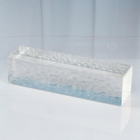 Tuiles murales en verre rectangulaires transparentes Dexi, découpe au laser, design Art Déco pour la décoration d'hôtel, isolation acoustique et ligne de visée