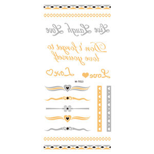 Producto más vendido, diseños de pulsera de transferencia de agua, pegatinas de <span class=keywords><strong>tatuaje</strong></span> metálicas doradas y plateadas - Product Image 3