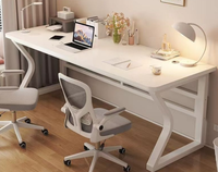 Bureau d'ordinateur en bois écologique avec tiroir de rangement, design minimaliste pour bureau à domicile, étude, petit appartement, chambre, jeux et travail