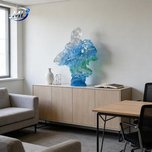 Transparent <b>Resin</b> Crystal <b>Sculpture</b> 3D Modern Creative Wave-Shaped Design Hand-Painted Durable Customizable Artwork for Living - Product Image 6