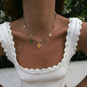 Collier Lincy, nouveau, de haute qualité, bijoux fins, délicat, élégant, bon prix, fabrication, <span class=keywords><strong>syndrome</strong></span> de la fille, acier inoxydable - Product Image 4