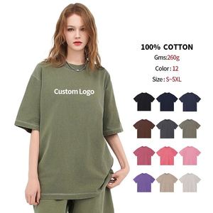 Streetwear Acid Wash <b>Tshirt</b> Heavyweight Cotton Vintage Drop Shoulder Unisex Short Sleeve Distressed Retro Casual Tee - Product Image 2