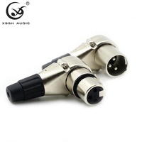Jack XLR femelle en forme de L HIFI YIVO XSSH Audio 3 broches 90 degrés connecteur en laiton plaqué Rhodium XLR prise de Microphone pour câble