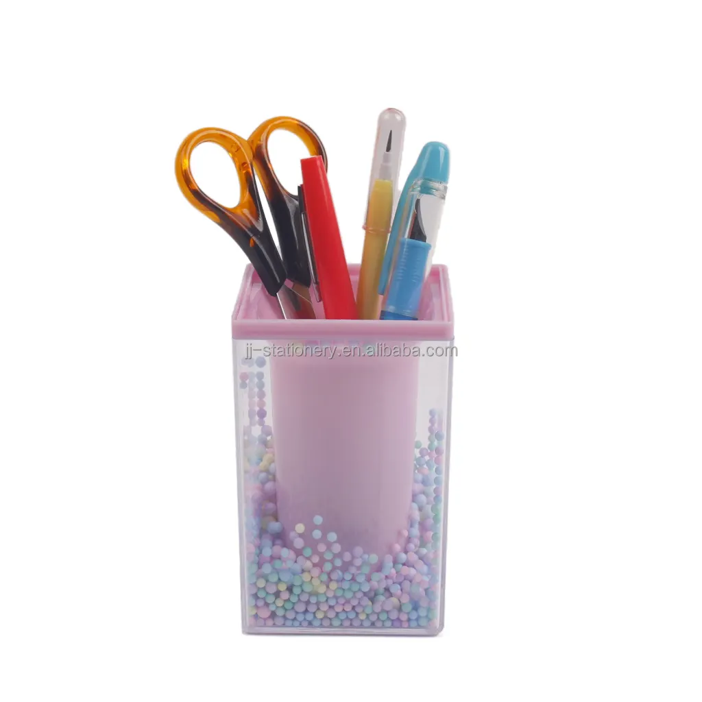 Organizador de escritorio con bola de espuma colorida, soporte para pinceles para decoración de uñas, soporte para bolígrafo acrílico Kawaii bonito DIY