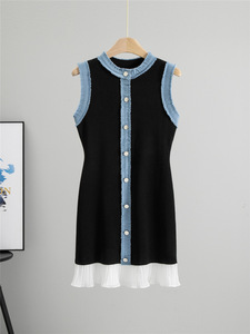 Abito <span class=keywords><strong>Midi</strong></span> estivo da <span class=keywords><strong>donna</strong></span> europeo americano per gilet in Denim lavato transfrontaliero indipendente - Product Image 6