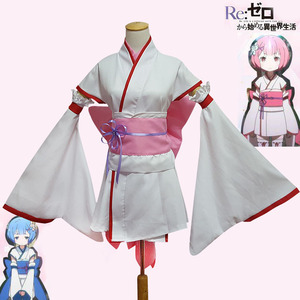 Re Zero Ram Rem Childhood Kimono Cosplay Costume Women's Anime Dress Spring 2023 - Product Image 1