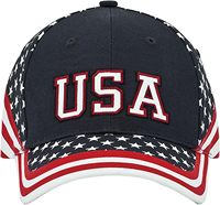 Casquette de baseball unisexe en sergé de coton lavé, 6 panneaux, motif étoiles et rayures drapeau USA, respirante et imperméable, toutes saisons