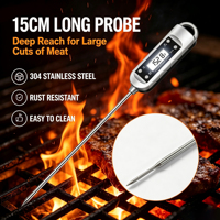 Termometer Daging Digital Bacaan Instan Akurasi Tinggi Model Pena Termometer Makanan dengan Probe yang Dapat Dicuci untuk BBQ, Memanggang, Dapur, dan Pengasap