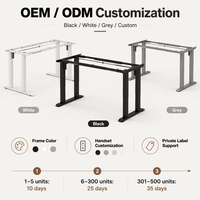 Nouveaux produits bureau à double moteur de travail moderne ergonomique réglable debout 4 pieds cadre de bureau bureau debout bureau debout