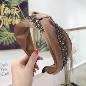 Fashion High QualityFancy Hairband Custom <strong>Plastic</strong> Pnk Diamond Cross <strong>Headband</strong> for Girls - Product Image 3