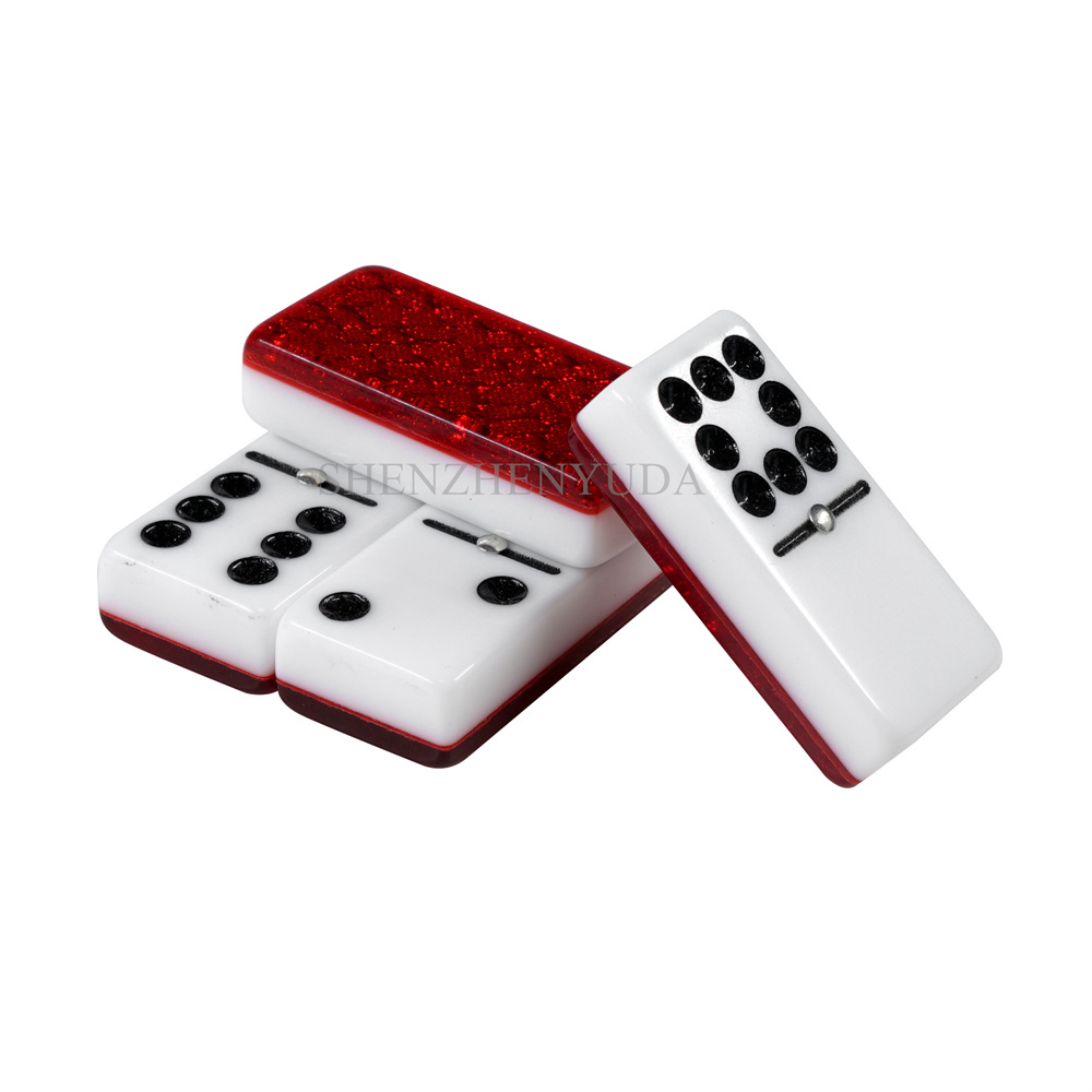 Red Double Layers Domino Electrique Professional Domino Set Arylic Double 9 Domino Set Custom for Indoor Educational Game · image 4