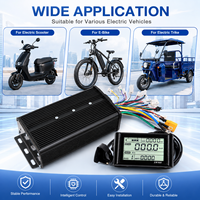 Kit Pengontrol Motor DC Tanpa Sikat 48V 60V 72V 3000W 80A dengan Layar LCD SW900 untuk Skuter Listrik, Sepeda Listrik, dan Sepeda Roda Tiga