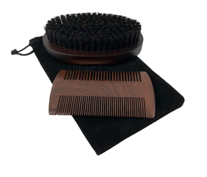 Pinceau à raser Abeis de haute qualité en poils de blaireau pur, manche en bois de noyer noir, idéal pour les barbes épaisses - Product Image 3