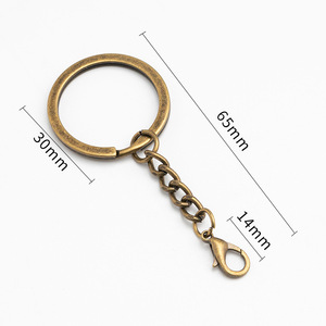 Porte-clés en métal DIY avec fermoir mousqueton, plaqué <span class=keywords><strong>or</strong></span> bronze, accessoires en acier inoxydable, vente en gros - Product Image 6