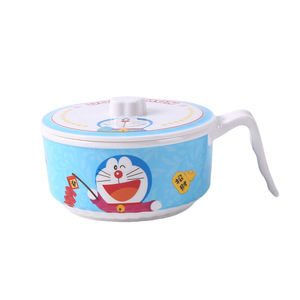 Wuhe Doraemon Childrens Tableware Set Food Grade Melamine Bowl Cup Fork Spoon Kids Dining Cartoon Design - Product Image 4