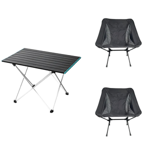 WOQI cuadrado negro al aire libre ultraligero aluminio picnic plegable mesa de camping <span class=keywords><strong>y</strong></span> cubierta de silla de Luna - Product Image 1