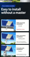 Lampe solaire LED étanche IP65 pour rue, résistante aux intempéries, en ABS durable, pour extérieur, avec panneau solaire séparé