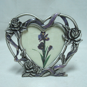 Trái tim cổ thiếc hoa hồng kim loại khung ảnh 3x3 inch cho Trang chủ Tabletop trang trí ngày Valentine Quà Tặng - Product Image 2