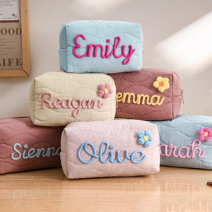 Uionen Coarse Wool Personalized <b>Custom</b>-made Name Cosmetic Bag Storage Bag <b>Lipstick</b> Key Storage Bag Toiletry Bag - Product Image 3